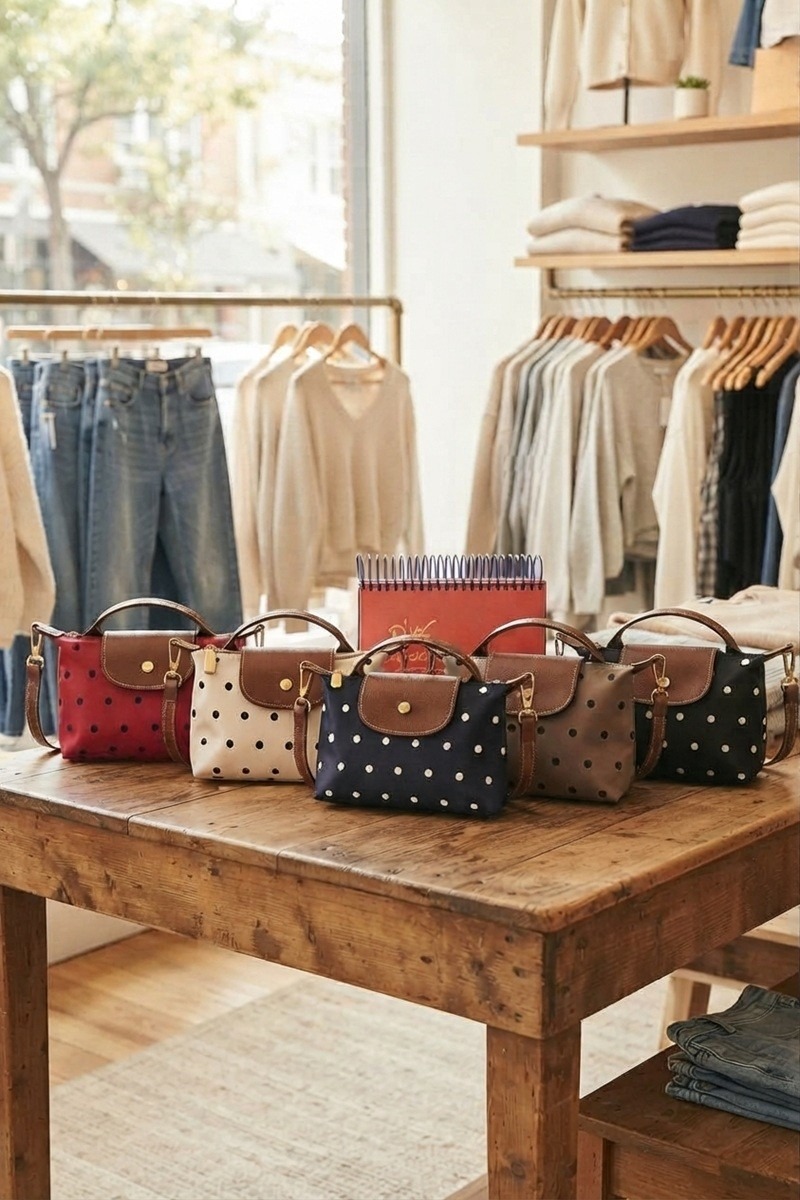 Polka Dot Color Block Flap Mini Handbag
