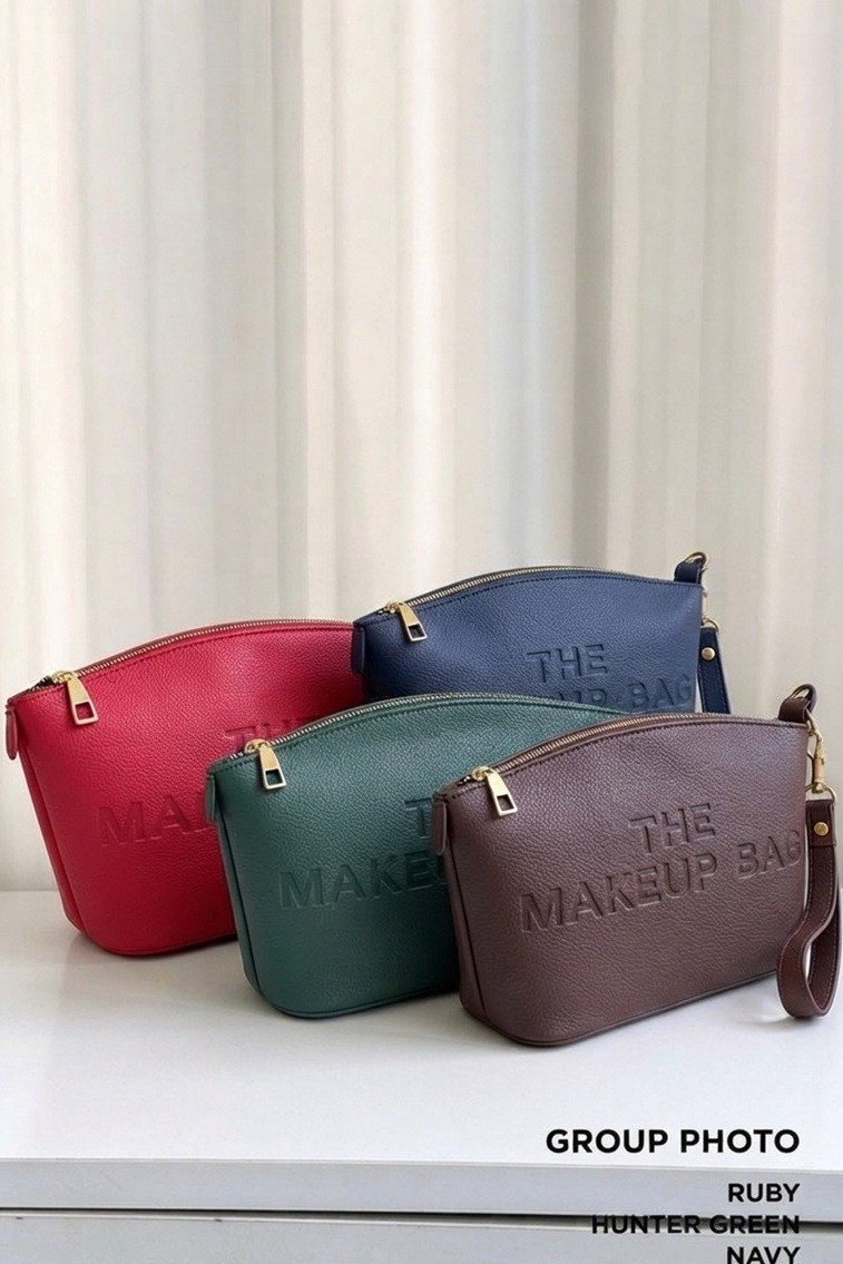 Embossed The Makeup Bag
