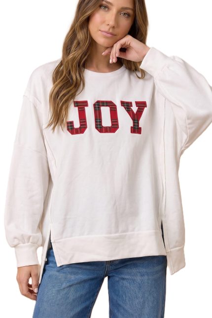 Joy Plaid Patchwork Pullover Top