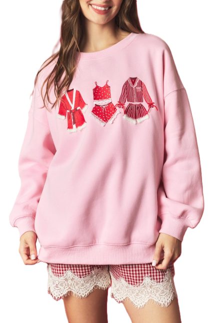 Pj Embroidery With Fur Detailed Sweatshirt