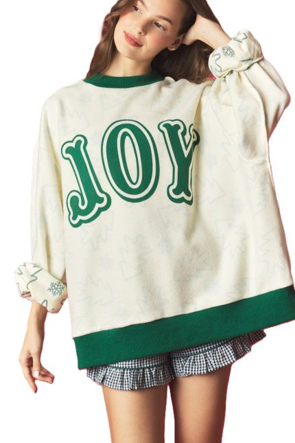Joy And Tree Reversible Fleeced Mock Neck Sweatshirt