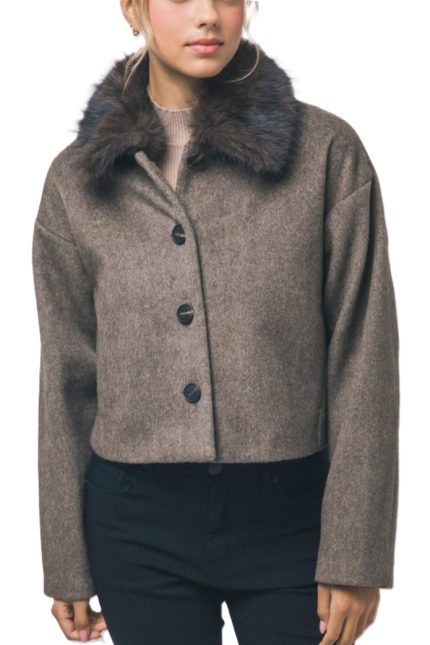 Cropped Brushed Jacket