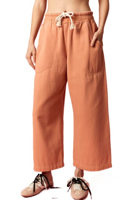 Mineral Washed Cropped Pull-on Pants