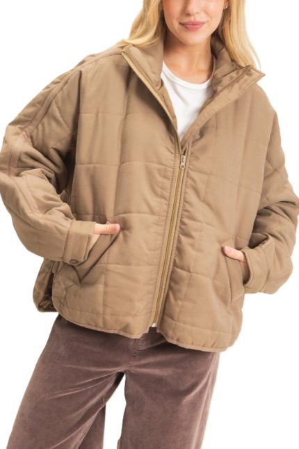 Quilted High Collar Jacket