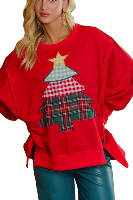 Christmas Tree Oversized Holiday Sweatshirt